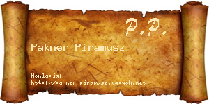 Pakner Piramusz névjegykártya